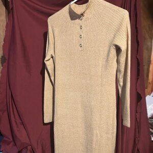 Talbots Sweater Dress NWT   w gold  w gold buttons  sz XS  shoulders  14 length